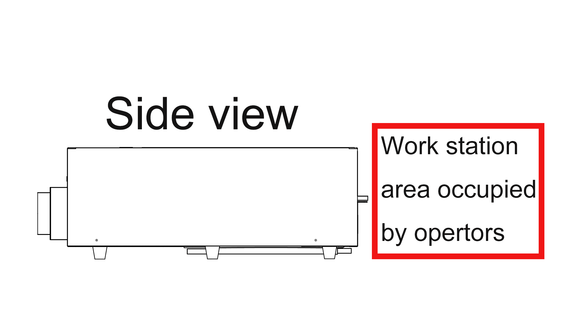 X Series workstation area diagram with axis directions