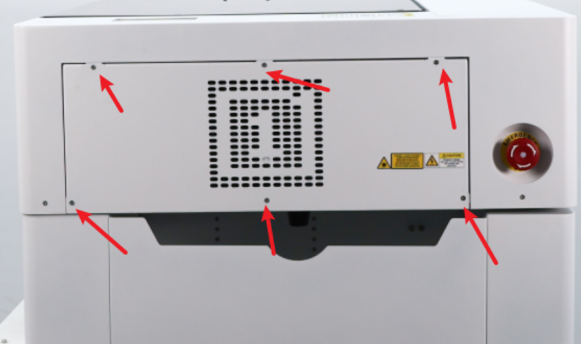checking wiring inside laser machine
