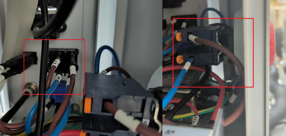 loose wiring inside laser machine panel