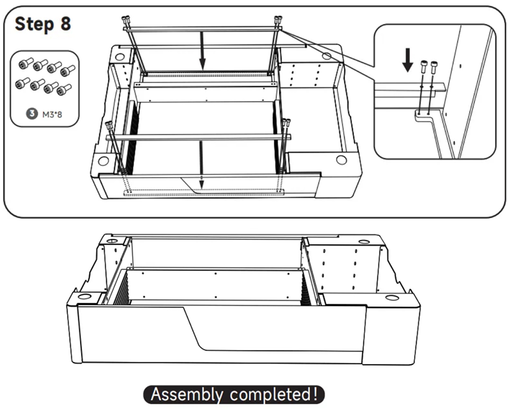 Step 3 assembling the OneLaser Riser Base