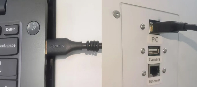 Plugging USB cable into OneLaser machine