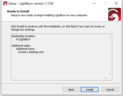 Installing LightBurn software on computer