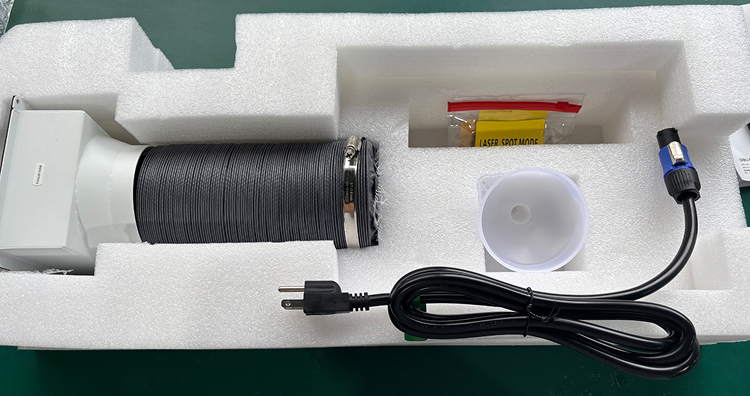 Laid-out items included in OneLaser X Series packaging for confirmation